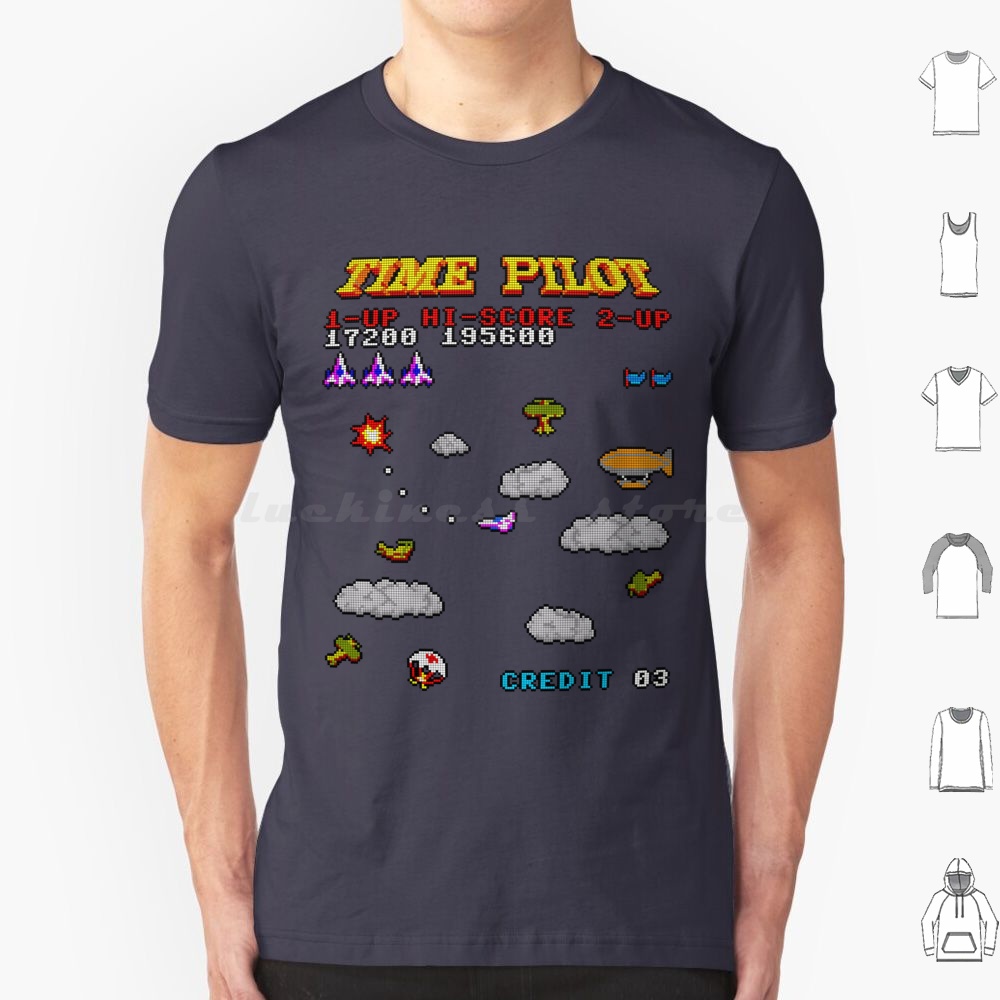Retro Gaming T Shirt - Time Pilot 2 T Shirt Cotton