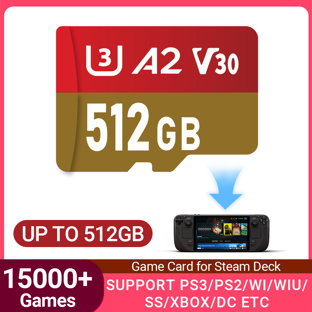 Retro Gaming Hdd - 512G/256G Game Card For Steam Deck