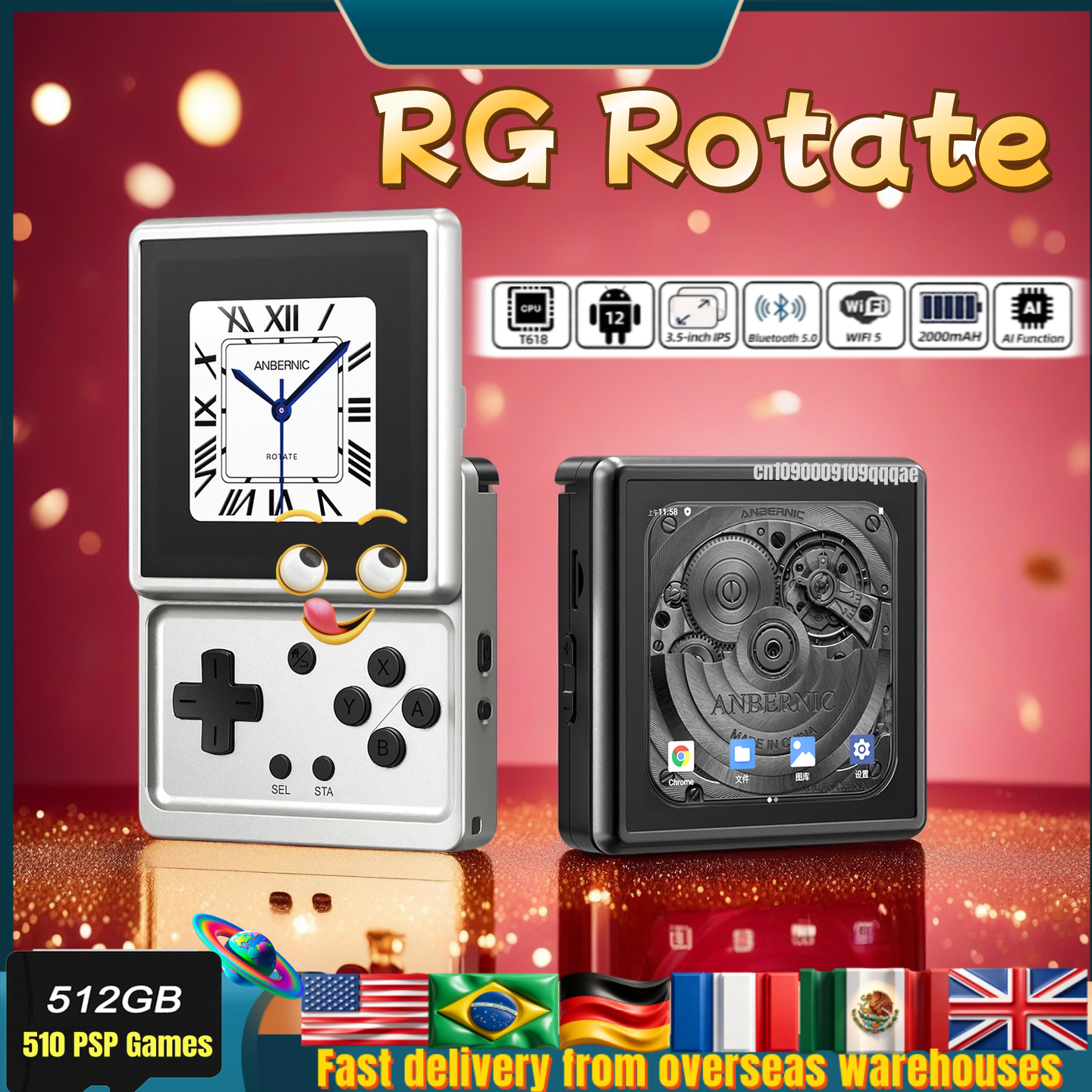 Retro Gaming Android - Anbernic RG Rotate Retro Handheld Game