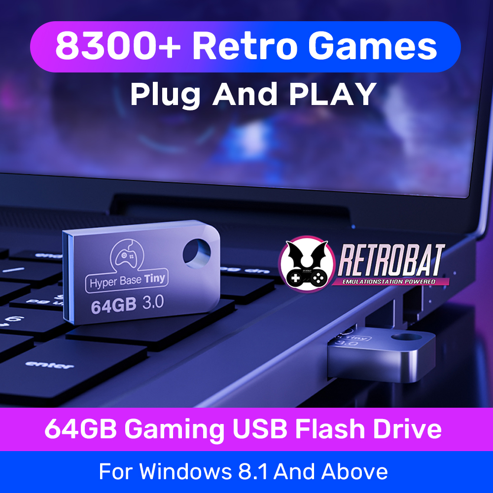 Retro Gaming Emulator Pc - Retrobat 64G Gaming USB Flash Drive