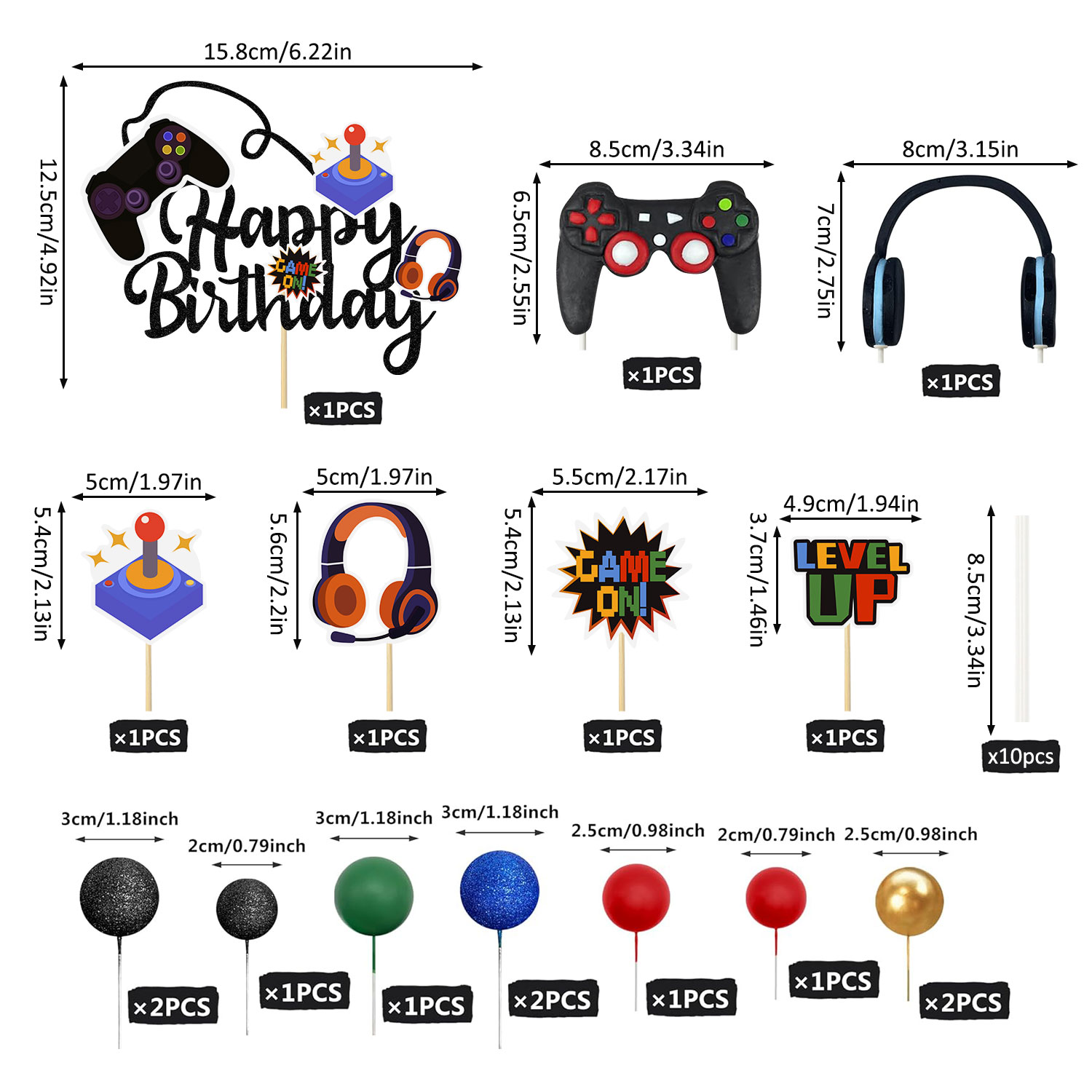 17Pcs Video Retro Game Cake To - Retro Gaming Headset ulasan dan harga