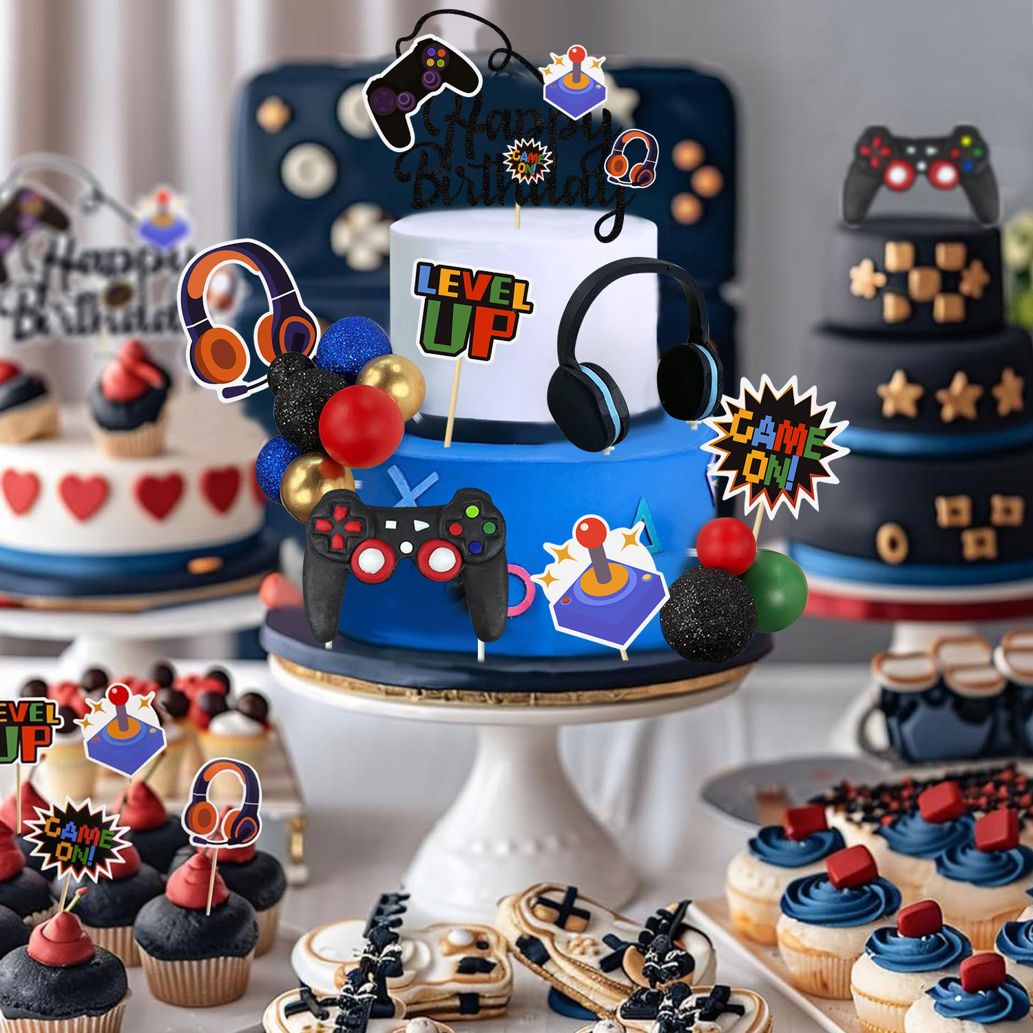 17Pcs Video Retro Game Cake To - Retro Gaming Headset ulasan dan harga