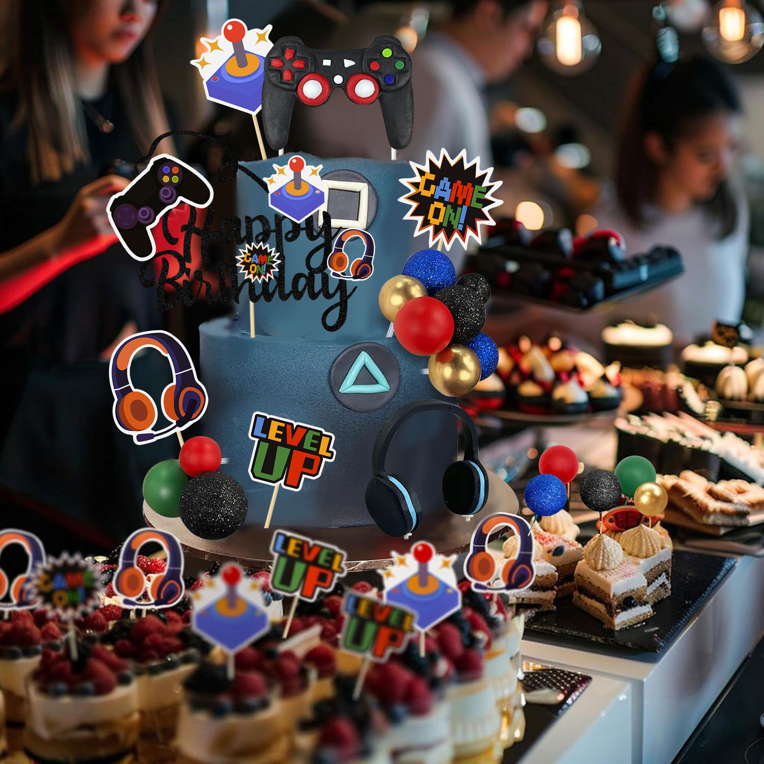 17Pcs Video Retro Game Cake To - Retro Gaming Headset ulasan dan harga