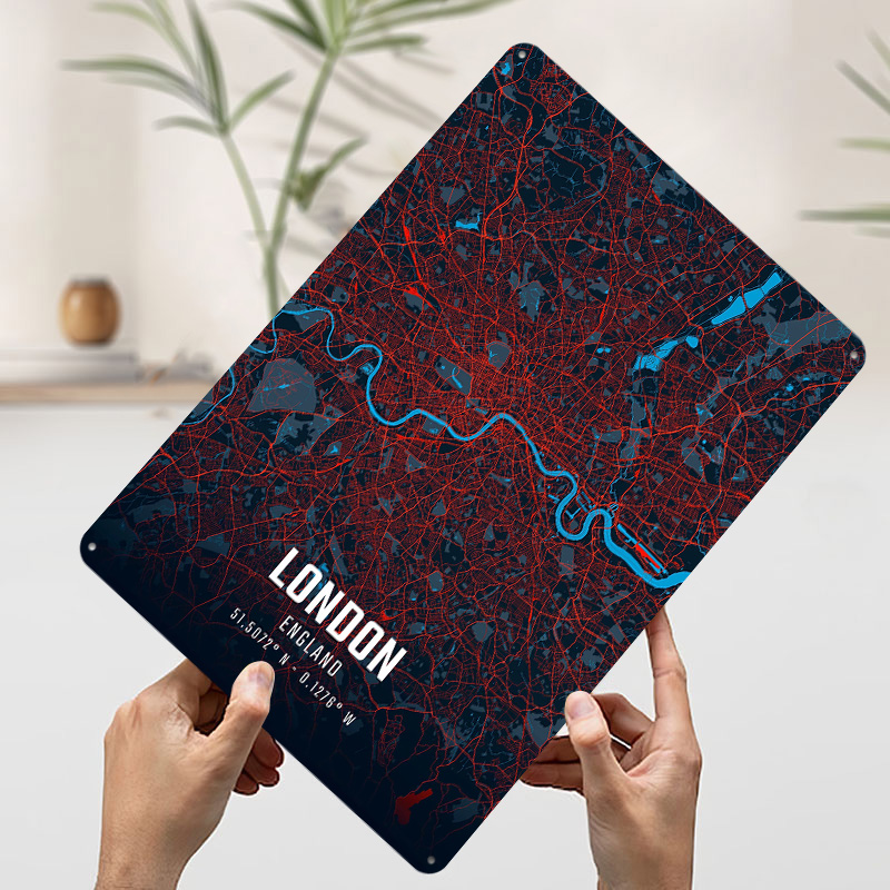 London City Map Metal Poster C - Retro Gaming In London ulasan dan harga