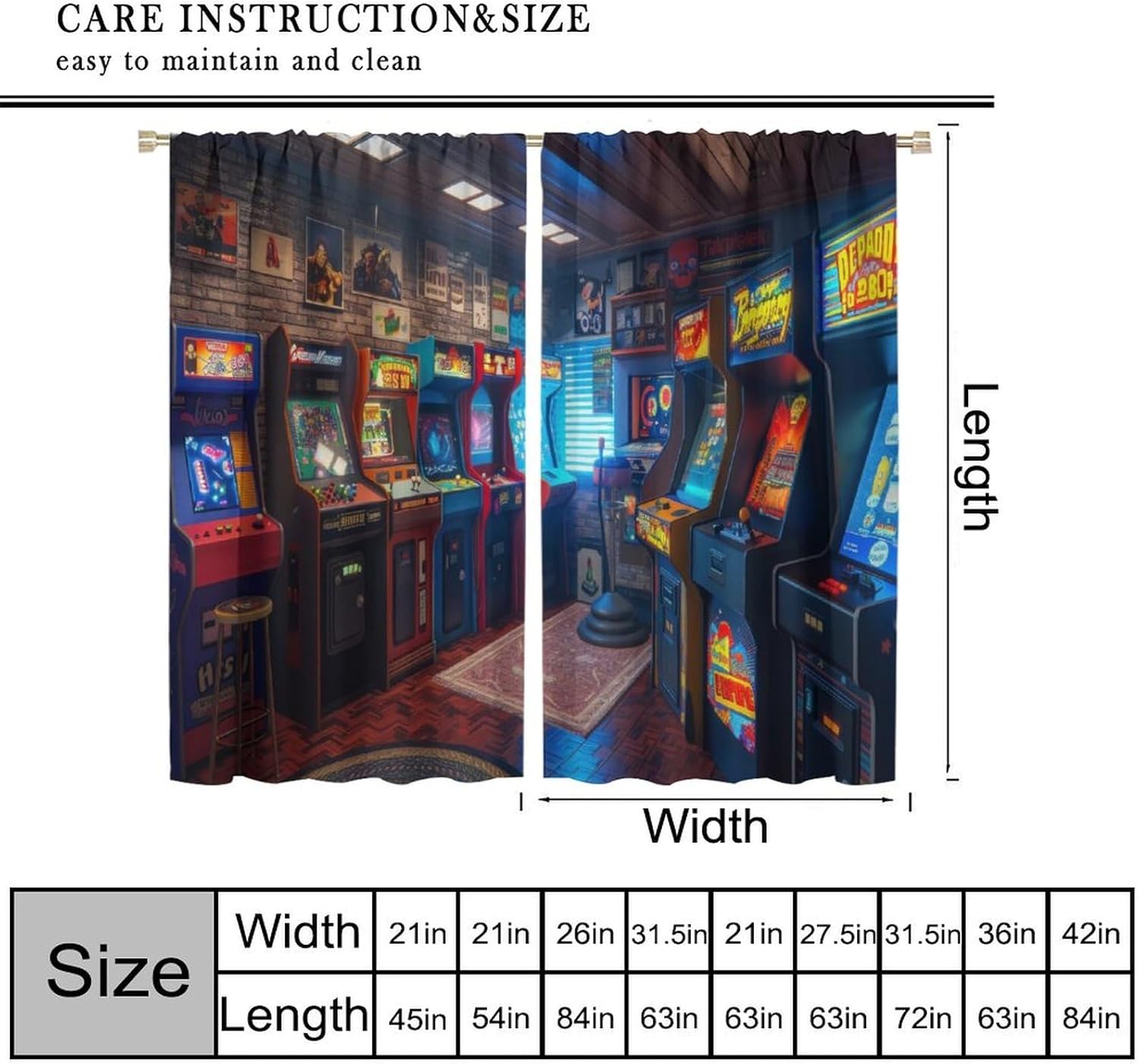 90s Arcade Blackout Curtains G - Retro Gaming Youtube ulasan dan harga