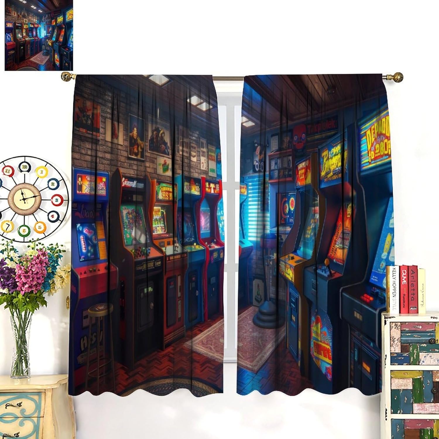 90s Arcade Blackout Curtains G - Retro Gaming Youtube ulasan dan harga