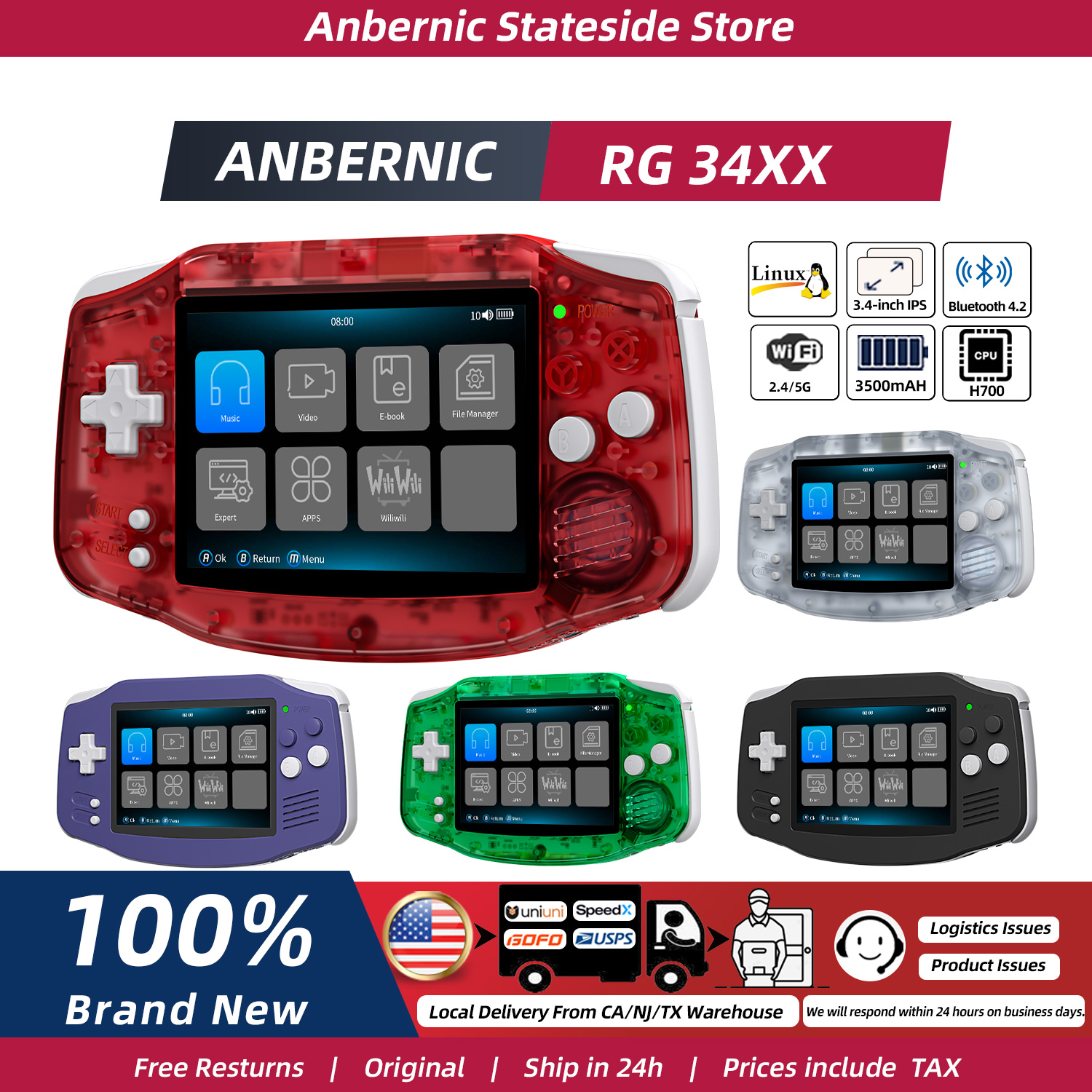 ANBERNIC RG34XX Retro Handheld - Retro Gaming Mobile ulasan dan harga