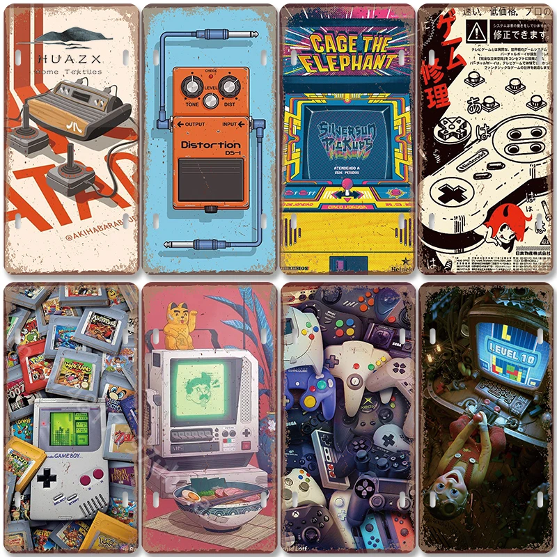 Vintage Gaming Metal Sign Retr - Retro Gaming For Tv ulasan dan harga