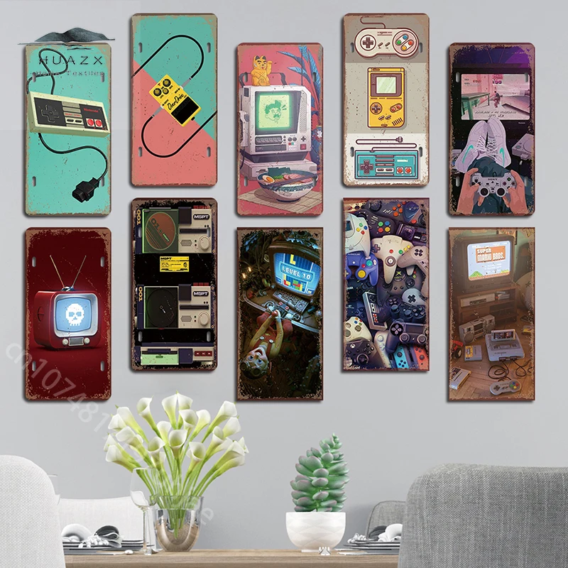 Vintage Gaming Metal Sign Retr - Retro Gaming For Tv ulasan dan harga