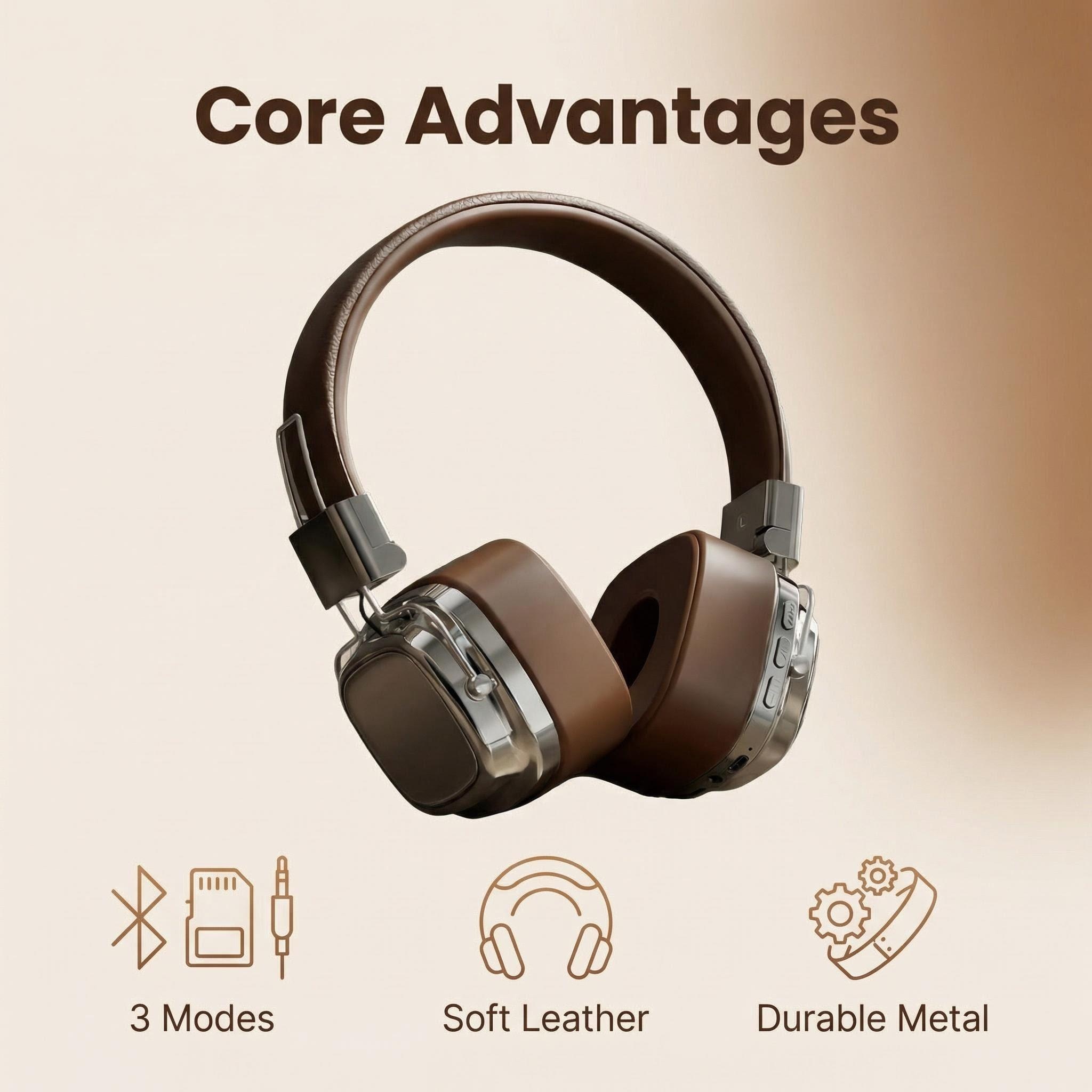Retro Leather Over-ear Headpho - Retro Gaming Headset ulasan dan harga