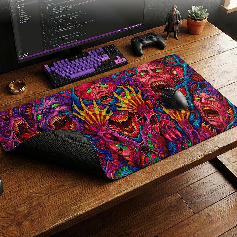 Japan Red Mouse Pad Neon Gore  - Retro Gaming Table ulasan dan harga