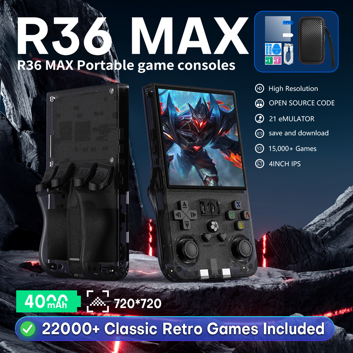 Open Source R36MAX Portable Vi - Retro Gaming Mobile ulasan dan harga