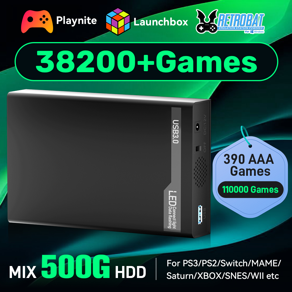 MIX500G Game Hard Drive With 3 - Retro Gaming Hdd ulasan dan harga