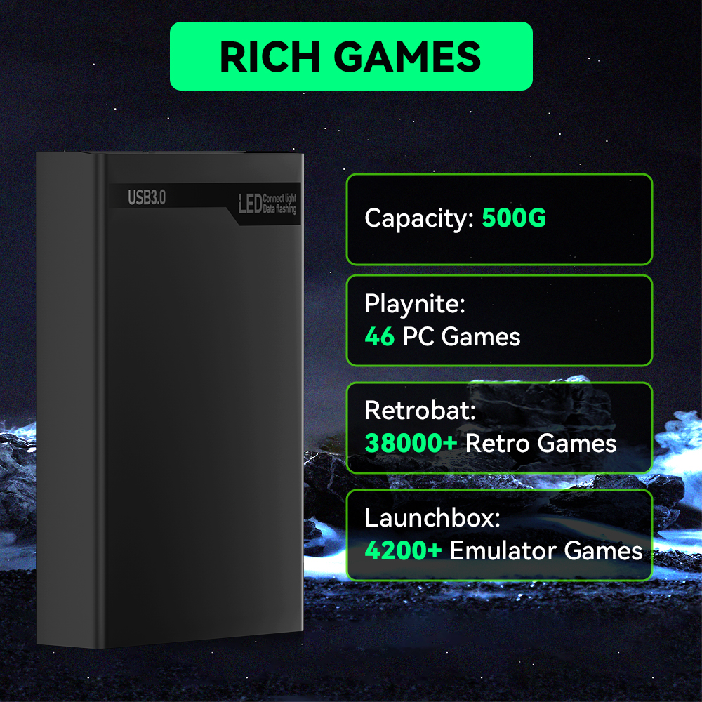 MIX500G Game Hard Drive With 3 - Retro Gaming Hdd ulasan dan harga