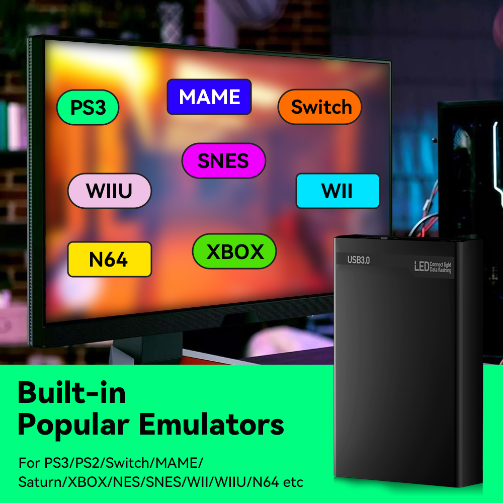 MIX500G Game Hard Drive With 3 - Retro Gaming Hdd ulasan dan harga