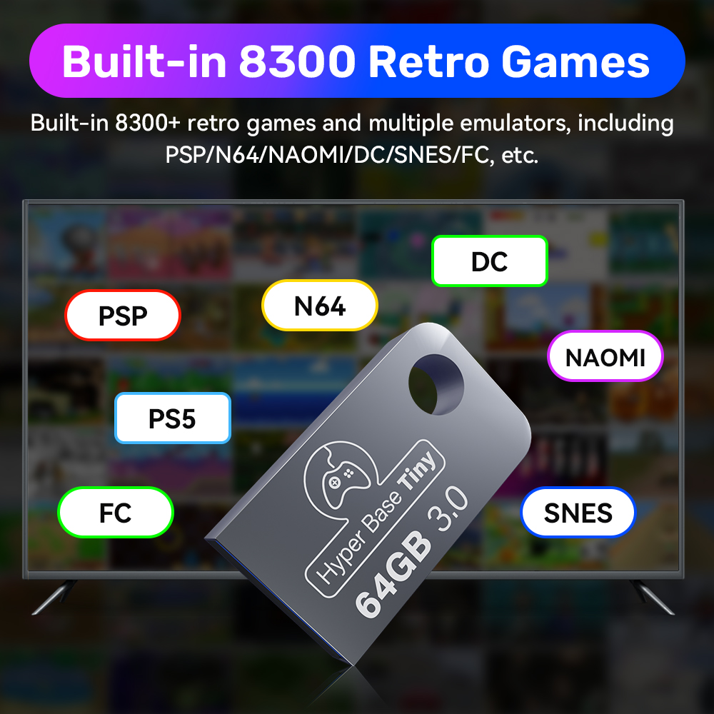 Retrobat 64G Gaming USB Flash  - Retro Gaming Emulator Pc ulasan dan harga